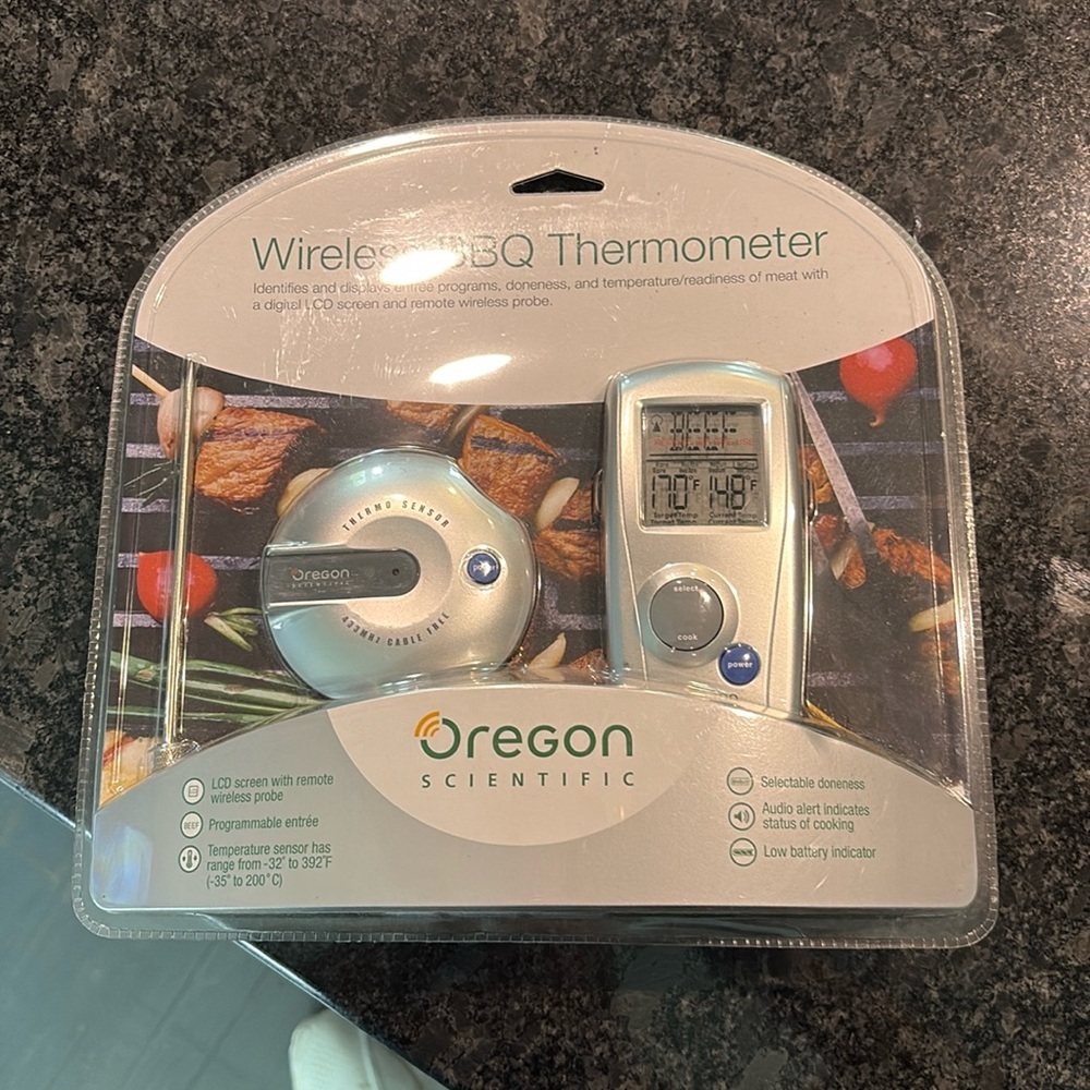 Oregon Scientific AW129 Wireless BBQ Thermometer LCD Remote Programmable Sealed